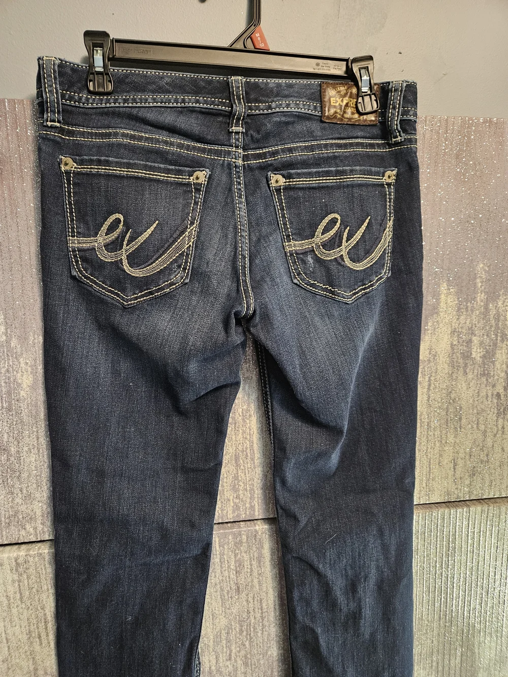 Express Women's Skinny Jeans in Dark Blue Denim
